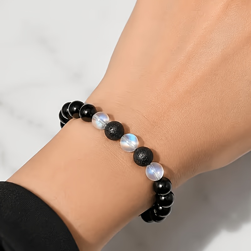 Gothic Style Natural Agate Handmade Bracelet, Unisex